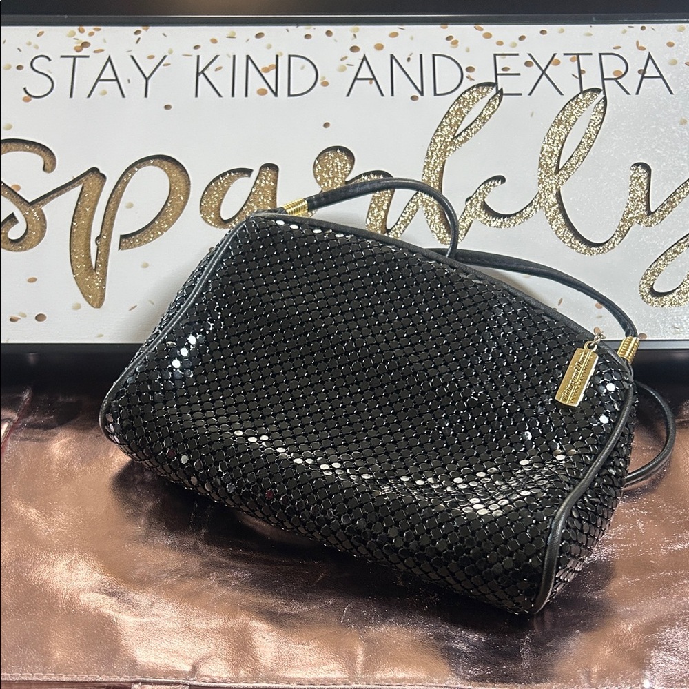 Whiting & Davis Black Mesh Cosmetic Bag #5600